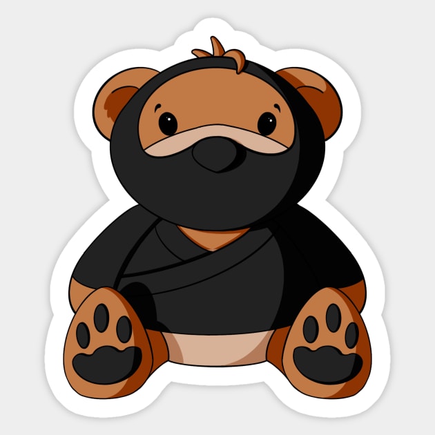 Ninja Teddy Bear Ninja Sticker TeePublic